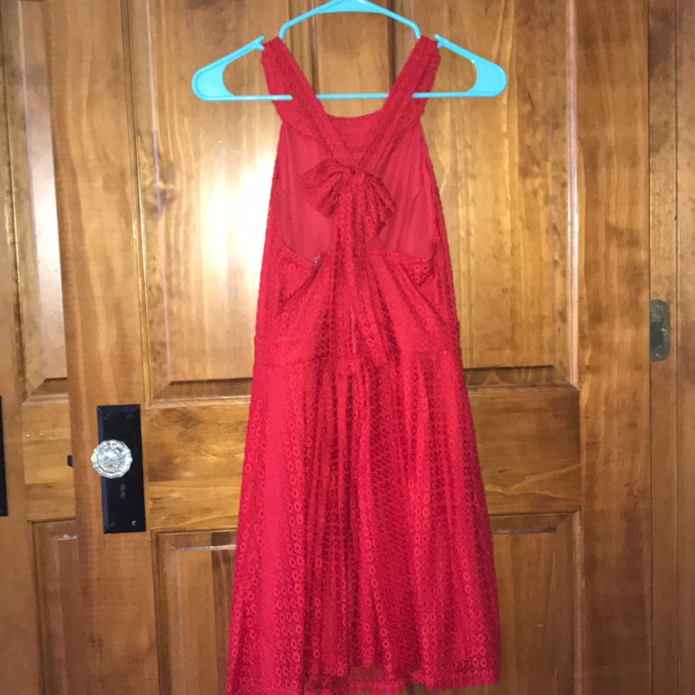 Red dress with a bow!